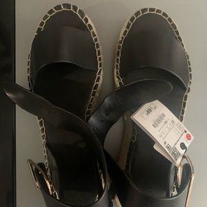 Brand New Zara Black Platform Sandals